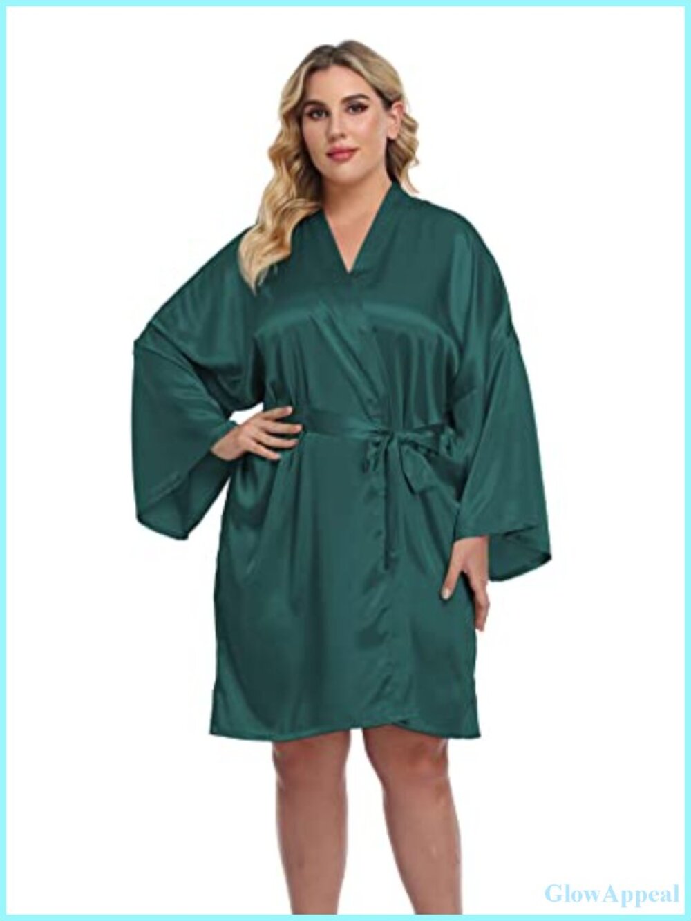 Plus Size Short Silky Bathrobes Satin Kimono Robes Bride Bridesmaid Loungewear
